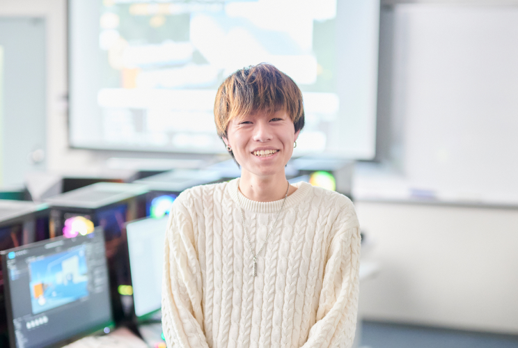 デジタルゲーム学系 ゲーム開発基礎科1年片山 さん（私立綾羽高等学校 出身）