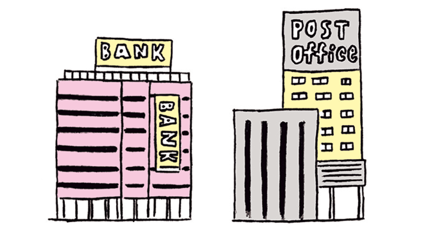銀行や郵便局