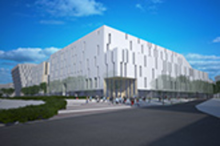 東洋大学 赤羽台キャンパスに2023年1月完成の体育館棟「HELSPO HUB-３」。(C)浅古陽介