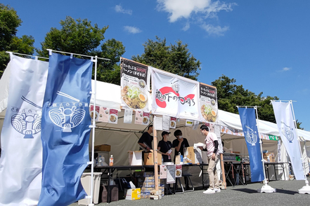 大和大学 SDG研究推進室のラーメンユニット「麺の下の力持ち」。規格外等で市場に出ない食材でラーメンを作り、フードロスを減らします