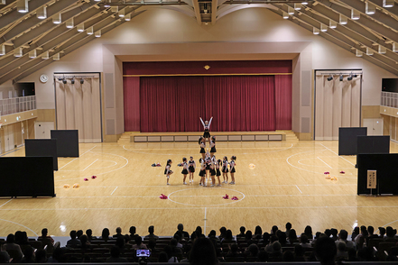日本女子体育大学 毎年10月に開催する健美祭(大学祭)。模擬店や大会結果の展示など、内容盛りだくさん!演技発表は見ごたえがあります。