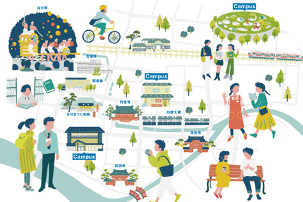 Co-Innovation University 豊かな自然に恵まれた岐阜県飛騨市にある本キャンパスは、街中全体がキャンパス。