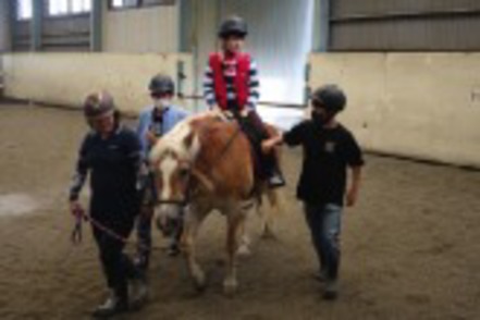 星城大学 障がいがある方を理解しながら、実践的に学べる学外実習や課外活動にも力を入れています(写真は乗馬療法の様子)。