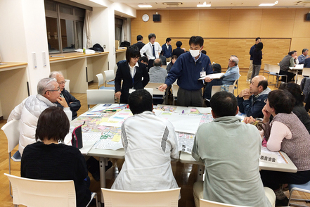 常葉大学 津波避難計画検討ワークショップの様子