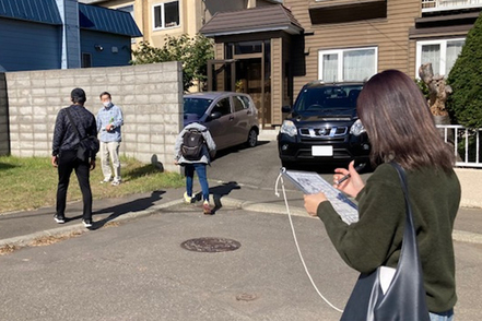 北海道科学大学 実際に歩きながら、防災上のポイントを確認・記録