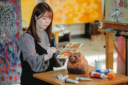 北翔大学 充実した制作スペースと幅広いカリキュラムで、興味・関心に合わせた知識や技術を身につけます。