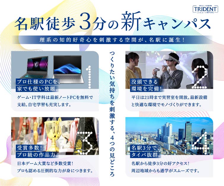 名駅徒歩3分の新キャンパス