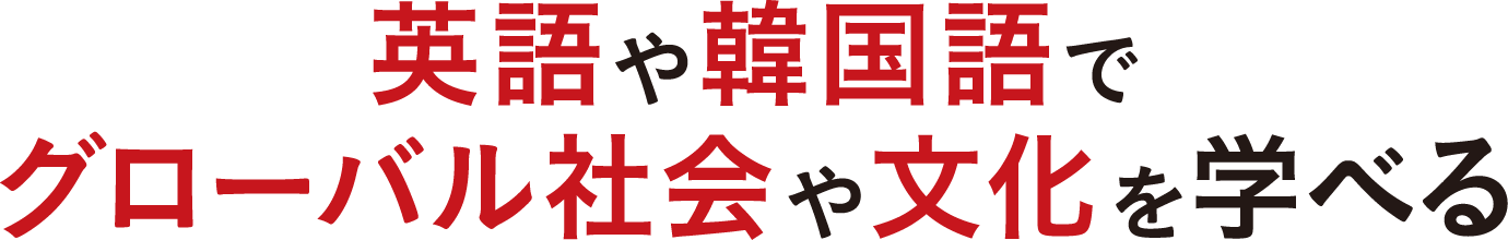 英語や韓国語でグローバル社会や文化を学べる