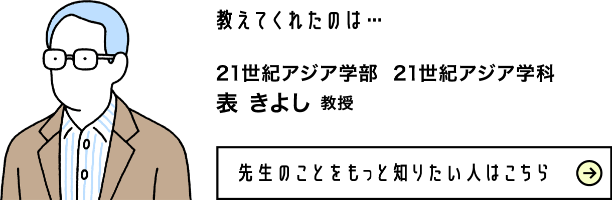 21世紀アジア学部 21世紀アジア学科 表 きよし 教授