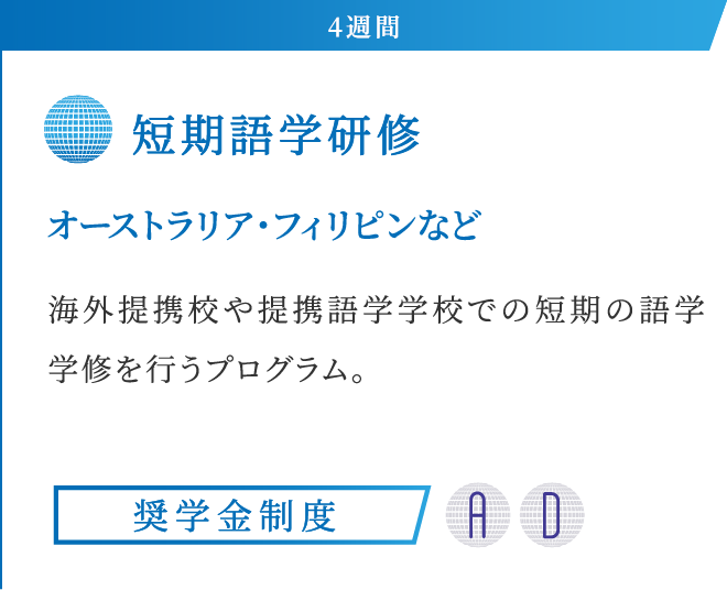 4週間 短期語学研修 オーストラリア・フィリピンなど