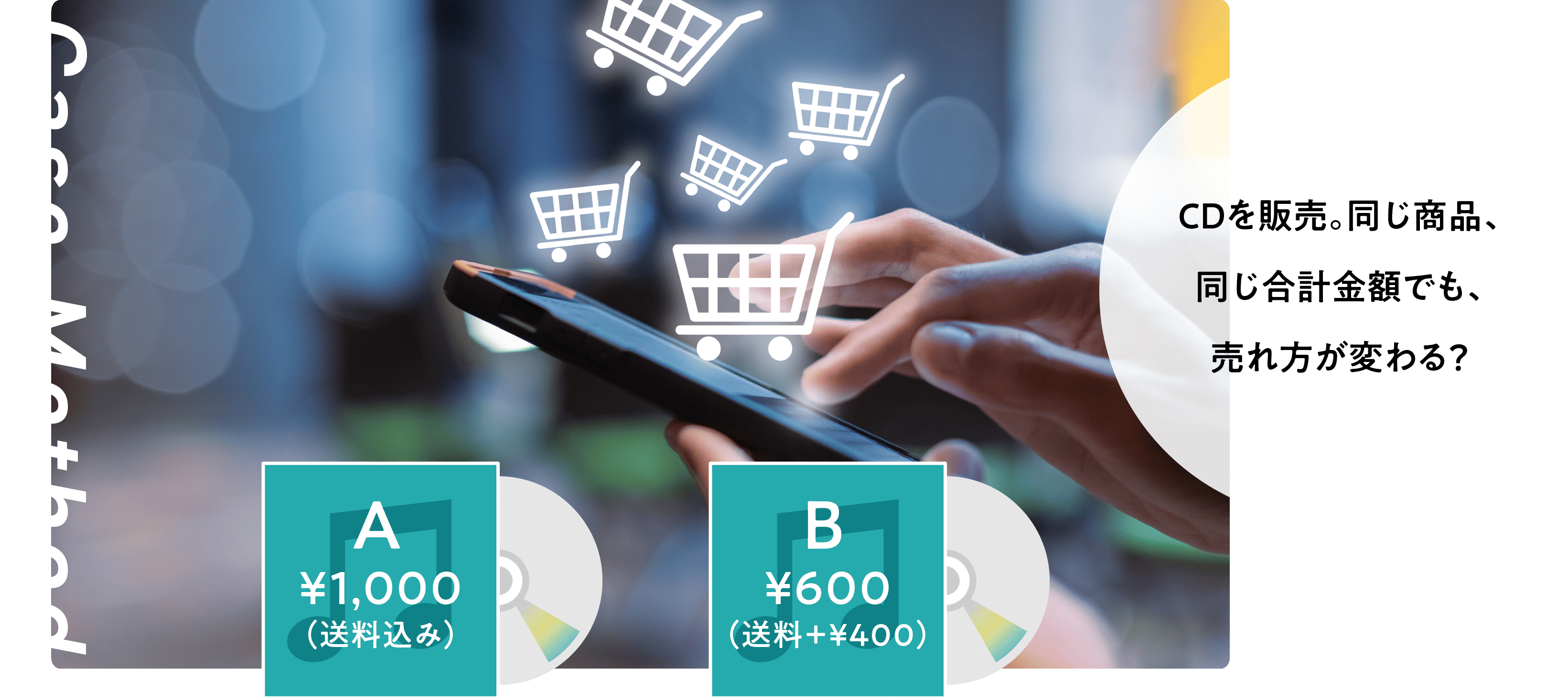 CDを販売。同じ商品、同じ合計金額でも、売れ方が変わる？