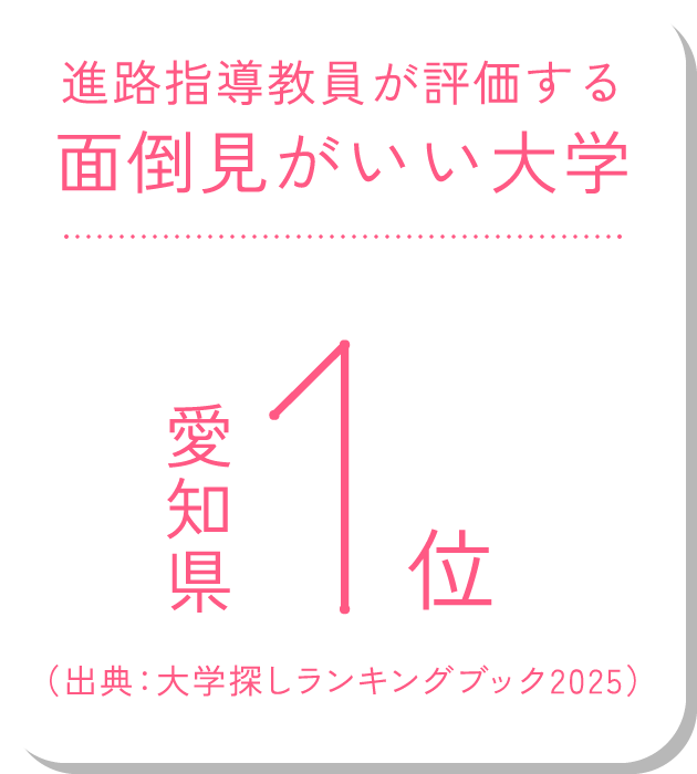進路指導教員が評価する面倒見がいい大学 愛知県1位